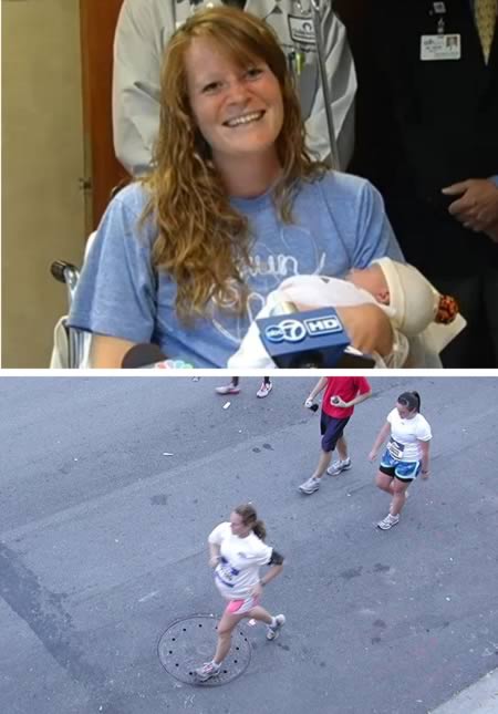 žena se porodila dok je trčala maraton.