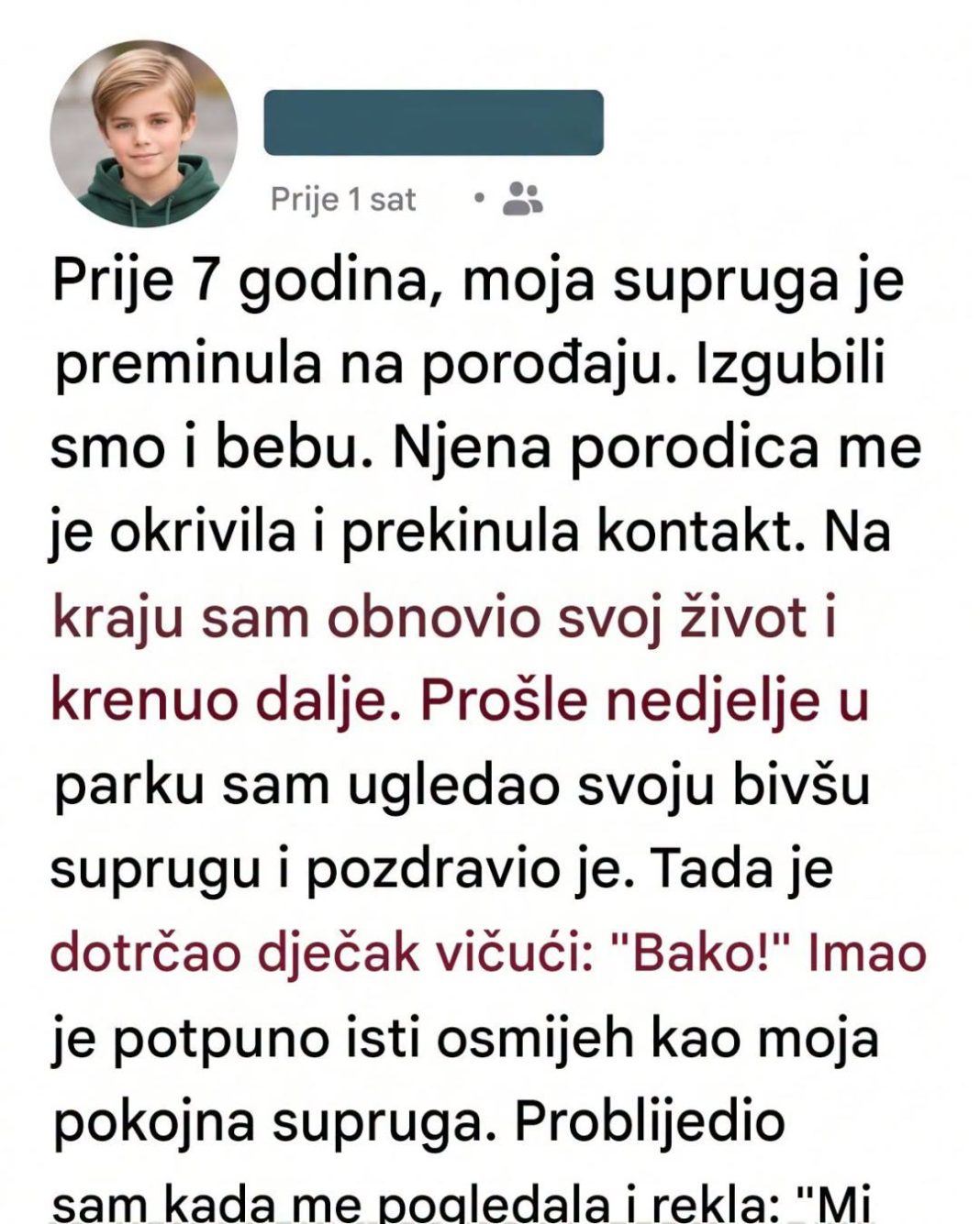 Sedam godina nakon gubitka žene i sina, nepoznato dete moju bivšu taštu nazvalo je „bako“ — a njene sledeće reči promenile su sve - featured image