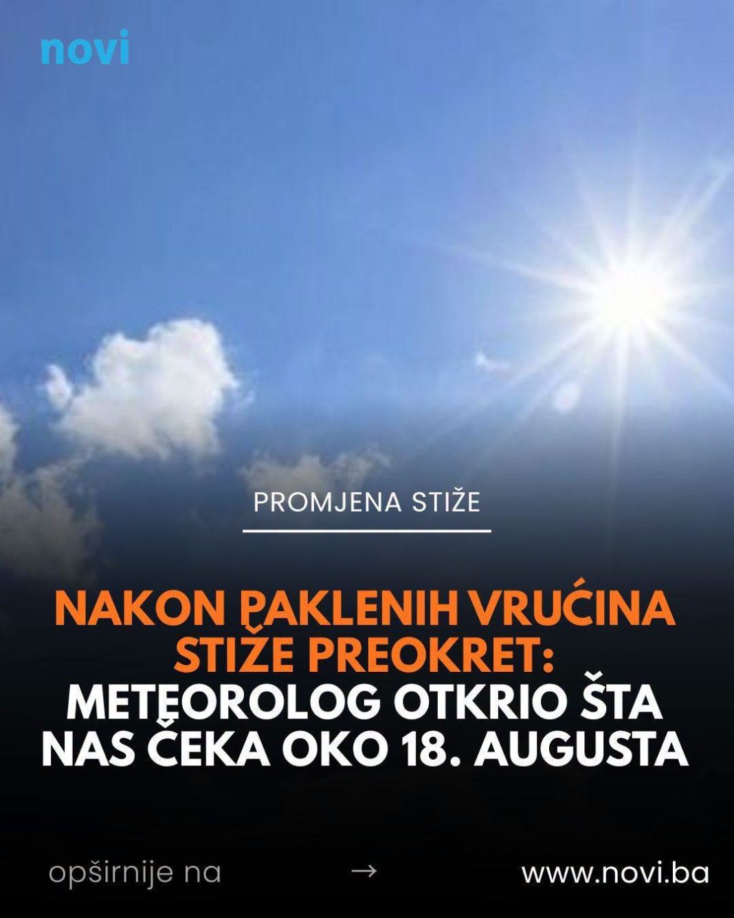 Nakon paklenih vrućina stiže preokret: Meteorolog otkrio šta nas čeka oko 18. augusta - featured image Nakon paklenih vrućina stiže preokret: Meteorolog otkrio šta nas čeka oko 18. augusta - featured image