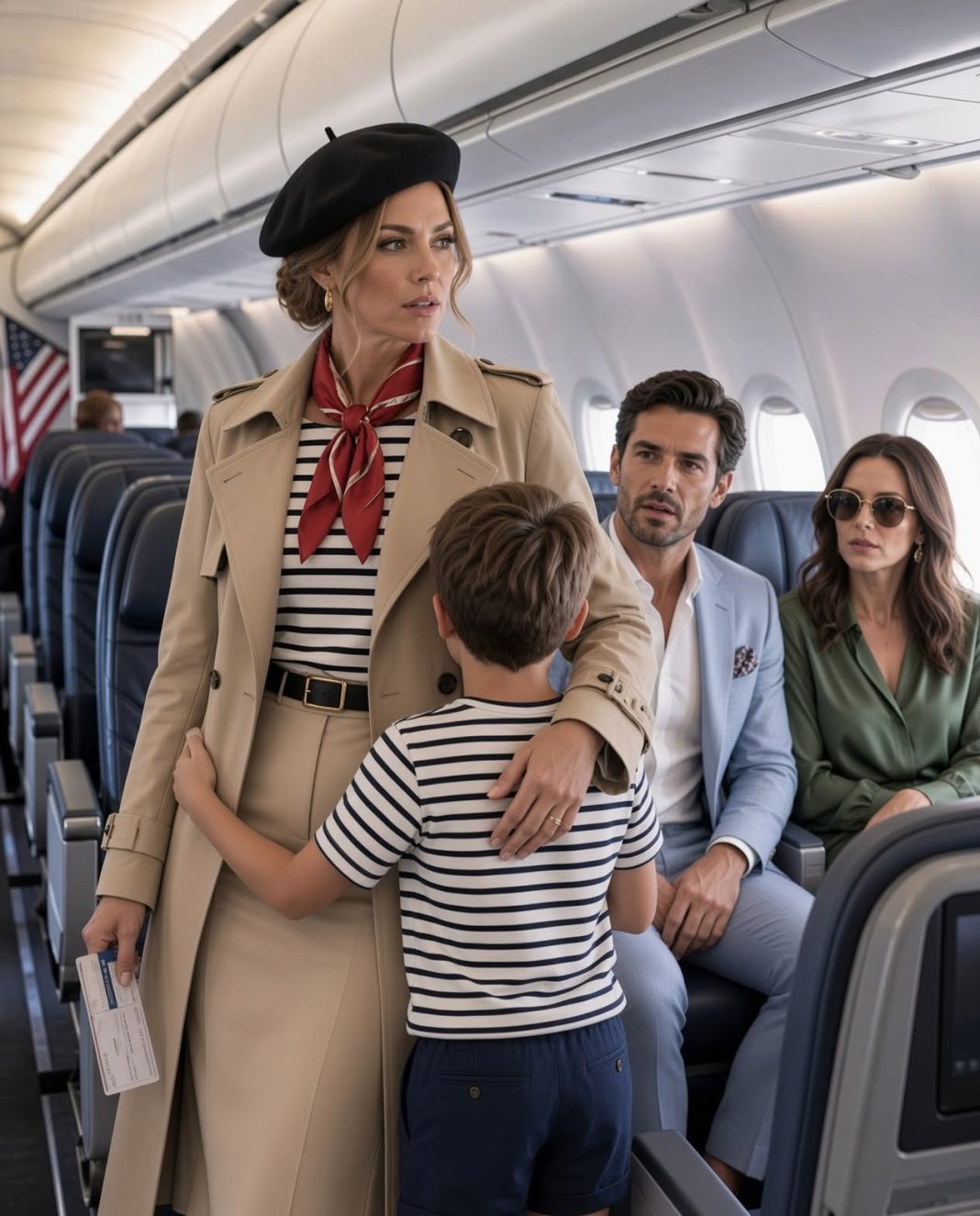 Moj desetogodišnji sin vratio se iz toaleta u avionu i šapnuo mi: „Mama… tata sjedi blizu prednjeg dijela aviona.“ Rekla sam mu da je to nemoguće: njegov otac nestao je prije tri godine. - featured image