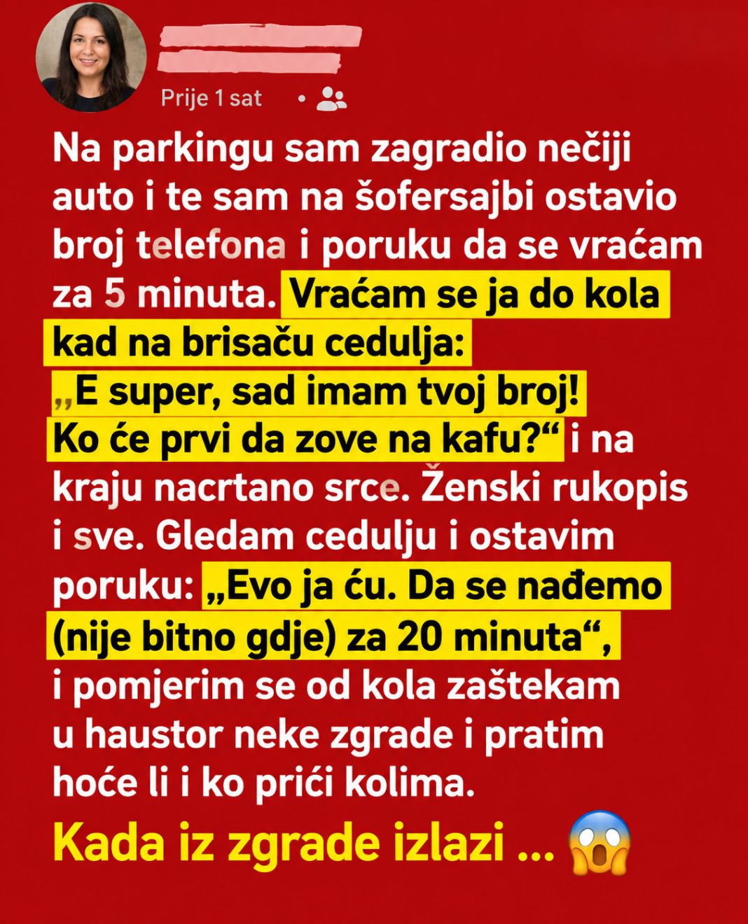Na parkingu mi je nepoznata žena ostavila poruku - featured image Na parkingu mi je nepoznata žena ostavila poruku - featured image