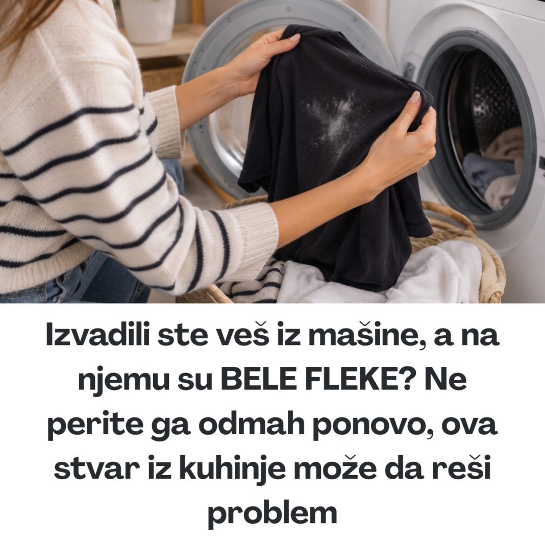 Izvadili ste veš iz mašine, a na njemu su bele fleke? Ne perite ga odmah ponovo, ova stvar iz kuhinje može da reši problem - featured image
